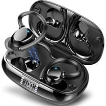 ETEPEHI Wireless Earbuds: 48H Play Back Sport Bluetooth Headphones with LED Display Over-Ear Buds with Earhooks Built-in Mic Headset for Workout Sport, Black