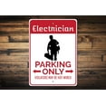 thumbnail image 1 of Electrician Parking Novelty Decor, Metal Wall Sign - 10x14 Inches, 1 of 4
