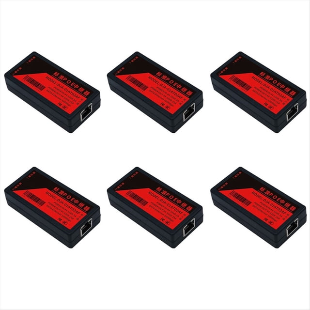 6X 2 Port POE Extender 100Mbps with IEEE 802.3Af Standard for NVR IP Camera AP VOICE POE Extend 100 Meters for POE Range
