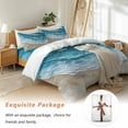 thumbnail image 7 of Abstract Beach Waves Bedding Duvet Cover Set Twin Size 4 Pieces Watercolor Blue Ocean Bedding Set with Zipper Closure, 1 Comforter Cover 68x86 Inches 1 Flat Sheet & 2 Pillow Cases, 7 of 7