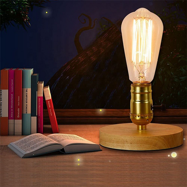 Large Vintage Gold Industrial Desk LED Lamp For Modern Or Rustic Home