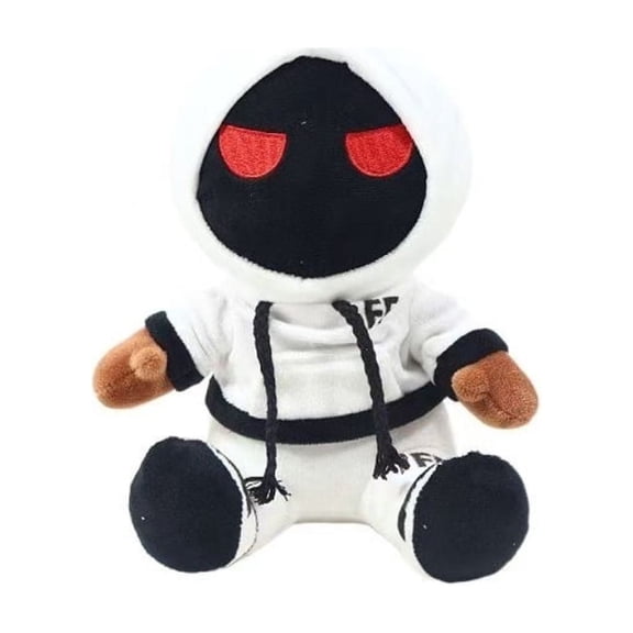 IMYERR Foltyn Family Plush Doll, Mysterious Black Face Red Eyes Stuffed Toy with White Hoodie