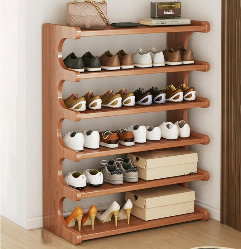 6-Tier Shoe Rack, Tall Narrow Shoe Rack Organizer for Small Spaces, Multifunction Display Shelf, Shoe Rack for Entryway, Closet, Corner, Doorway, Space Saving Shoe Organzier
