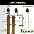 thumbnail image 6 of Homacer Brushed Nickel Single Track Bypass Sliding Barn Door Hardware Kit, for Two/Double Doors, 15ft Long Flat Track, Straight Design Roller, Heavy Duty, for Interior Use, 6 of 8