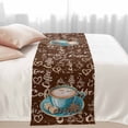 thumbnail image 3 of Bed Runner Scarf for Twin Size Bed, Coffee Beds Scarf Throws for Foot of Bedding, Brown Teal Pastoral Vintage Art Decorative Beds Runners for Bedroom Guestroom, 71"x20", 3 of 8