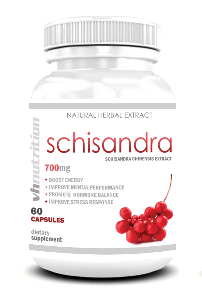 VH Nutrition Schisandra 700mg Adrenal Support Supplement - Enhance Immune System, Stress Relief, Fertility, Digestive Health & More - 60 Capsules