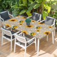 thumbnail image 2 of Brown Yellow Sunflower Table Cloths for 5 Foot Rectangle Tables, Summer Botanical Farmhouse Floral Patio Waterproof Elastic Fitted Tablecloths, Washable Rectangular Table Cover for Camping, 2 of 8