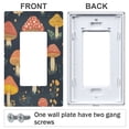 thumbnail image 3 of Yayeee Rocker Switch Wall Plate 2-Gang 4.7"x4.6" Home Decorative Outlet Cover, Black Mushroom Pattern, 3 of 6