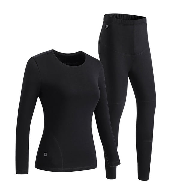 Traje cálido de calefacción eléctrica para pareja de invierno, ropa interior de dos piezas con calefacción de temperatura constante inteligente, pantalones con forro polar, calentador de