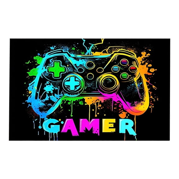 Neon Game Themed Soft Area Rug For Bedroom Living Room And Gaming Room Carpet Graduation Decorations 2026