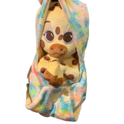 Disney Parks Animal Kingdom Giraffe Babies Plush in a Blanket Pouch New With Tag