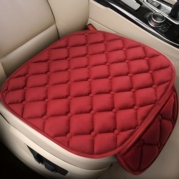 LAMIRO Car Seat Cushion Seat Cushion Memory Plush Universal Fit, 1 Piece, Red
