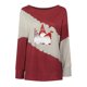thumbnail image 4 of Sudaderas de Cuello Redondo de Navidad Para Mujer Moda Casual Manga Larga Impreso Patchwork Señoras Tops Blusa Odeerbi ODB206037, 4 of 5