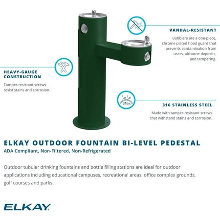 Elkay Lk4420 Outdoor Floor Mounted Bi-Level Drinking Station - Purple