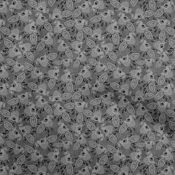 oneOone Cotton Jersey Gray Fabric Peacock Diy Clothing Quilting Fabric Print Fabric By Yard 58 Inch Wide