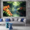 thumbnail image 2 of Mudket Canvas Print Framed Ready to Hang Tropical Canvas Wall Art, Green Botanical Landscape Wall Decor Artwork for Living Room Bedroom, Floral Jungle Wall Pictures - 12"L x 8"W, 2 of 10