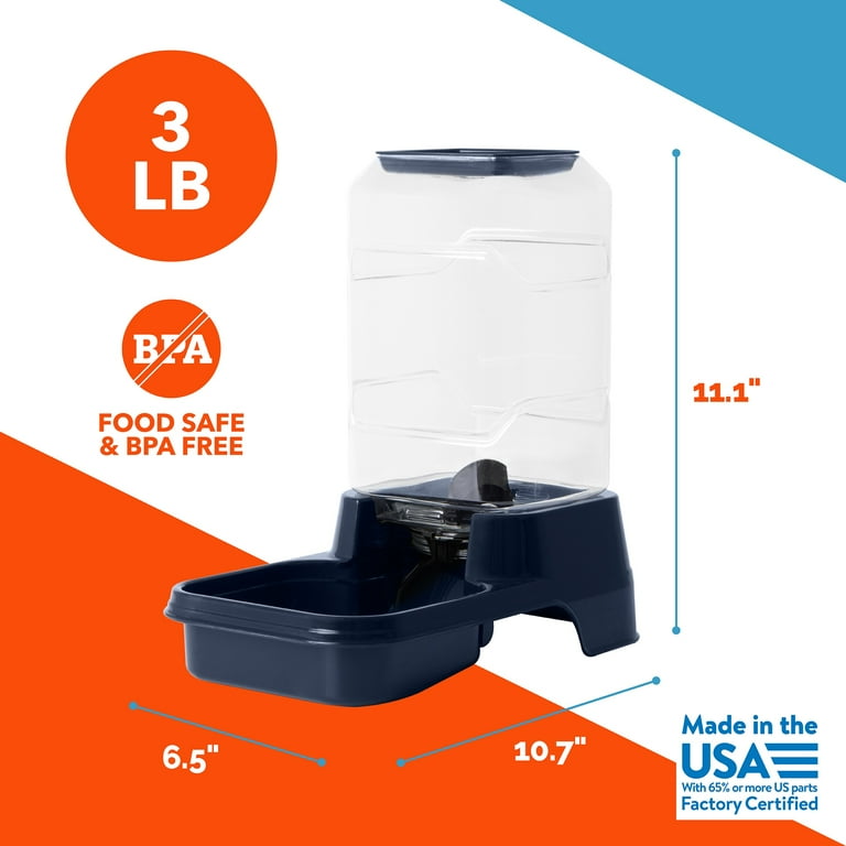 Vibrant Life Gravity Pet Feeder, Blue, Small, Pound Capacity for