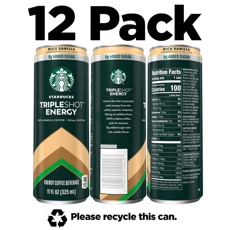 Starbucks Tripleshot Vanilla Coffee Energy Drink, 11 fl oz Cans, 12 Pack photo 2