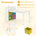 thumbnail image 3 of Costway Ensemble Table et Chaises d'Art pour Enfants avec Rouleau de Papier Bureau d'Étude en Bois Jeu Actif Blanc, 3 of 10