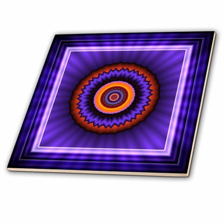 3dRose 12 blue red gold glowing energy power meditation orient peace harmony NewAge - Ceramic Tile, 6-inch