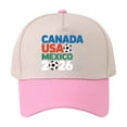 thumbnail image 2 of Men Women Baseball Cap BWASD Casual Adjustable Breathable Summer Sun Hat UV Protect Soccer Hat 2026 Gift Sport Canada, USA, Mexico Football Supporter (Pink), 2 of 4