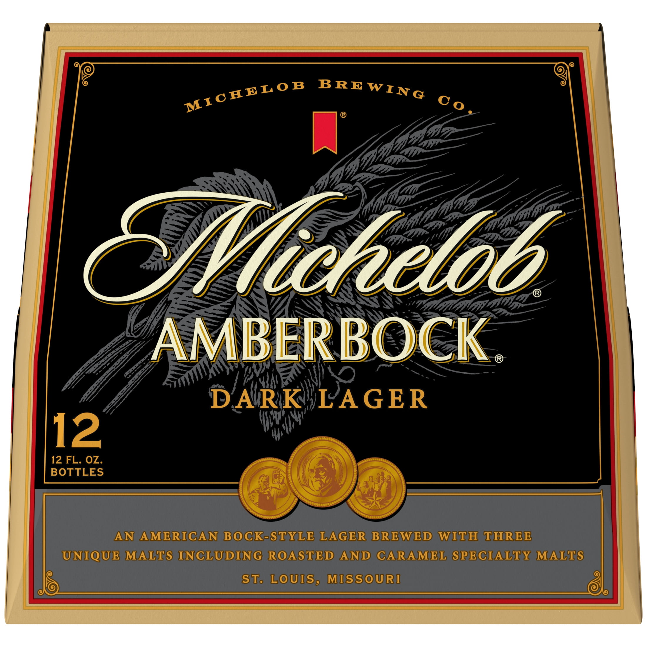 Michelob American Dark Lager Beer 12 pack 12 fl oz Glass Bottles 5.2% ABV