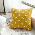 thumbnail image 3 of PureCasa Leaf Grass Pattern Cotton Throw Pillows for Bed Sofa Couch, Velvet Decorative Throw Pillows Household Square Cushion for Indoor Outdoor, Modern Style Home Decor, 18"x18", 1PC, Yellow, 3 of 7