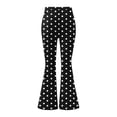 thumbnail image 6 of Womens High Waisted Flared Pants Soft Stretchy Workout Yoga Casual Bell Bottom Leggings with Prints (XL, Black-Polka Dots), 6 of 8