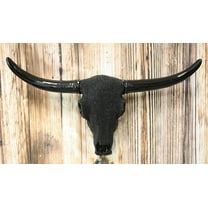 Ebros Large 18.25" W Longhorn Skull Bejeweled In Black Beads Wall Decor