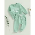 thumbnail image 3 of Fortune Ensemble d'Automne 2 Pcs pour Tout-Petites Filles, Chandail à Manches Longues à Imprimé de Lettres pour Bébé et Pantalon Élastique, 3 of 9