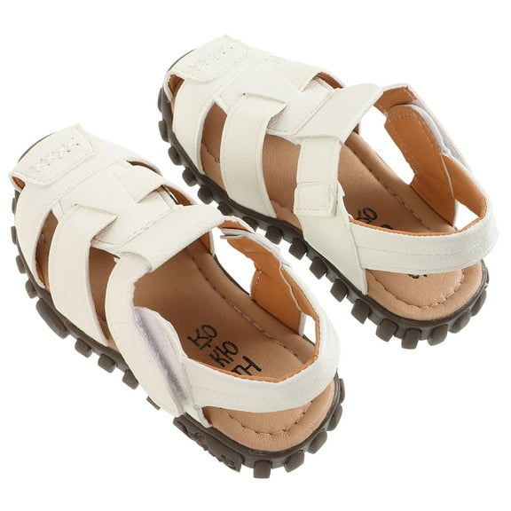 PAMINGONO 1 Pair Of Toddler Sandals White Rubber Comfortable Design Kids Shoes