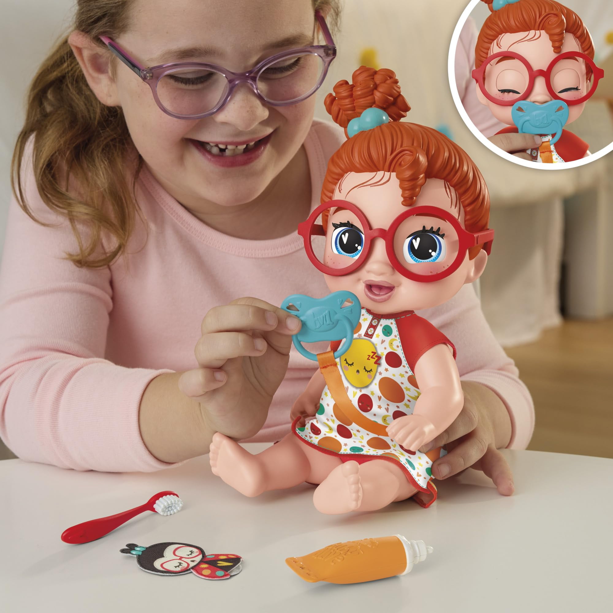 Baby Alive Lil Dreamer Dottie Doodle Red Hair Baby Doll Sleepover Toy for Girls & Boys 3+