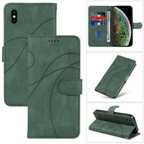 Dteck for Apple iPhone XS/X Wallet Case, Premium PU Leather Flip Folio Card Holders Kickstand Book Folding Case with Detachable Wrist Strap Shockproof Protective Cover, green
