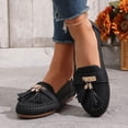 thumbnail image 4 of Rokment Womens Fringe Slip on Loafers Beach Travel Comfortable Walking Flat Dress Shoes Stylish Tassel Leather 2026 Spring Fall Casual Oxfords for Ladies Black Size 6, 4 of 8