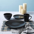 thumbnail image 4 of Gibson Élite Soho Lounge Mat Ronde 16 pc Vaisselle Ensemble Noir, 4 of 4