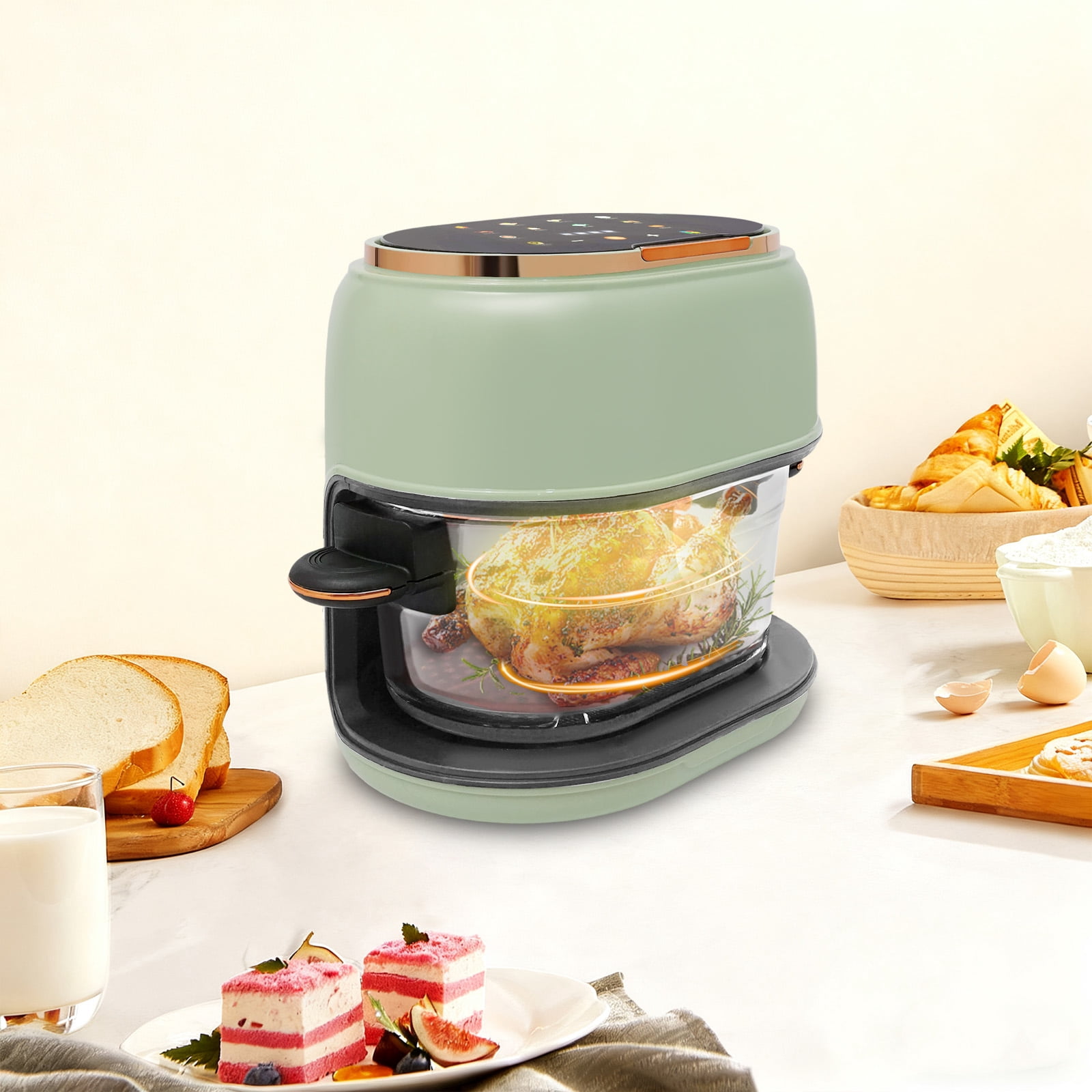 Hot Air Fryer, Large Air Fryer, Visible Glass Air Fryer
