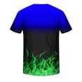 thumbnail image 4 of cllios Mens Shirt Big and Tall Gradien Flame 3D Graphic Tees Casual Short Sleeve T-Shirt Crew Neck Muscle Shirts Summer Fitness Sports Tee Shirts Green XXXL, 4 of 5