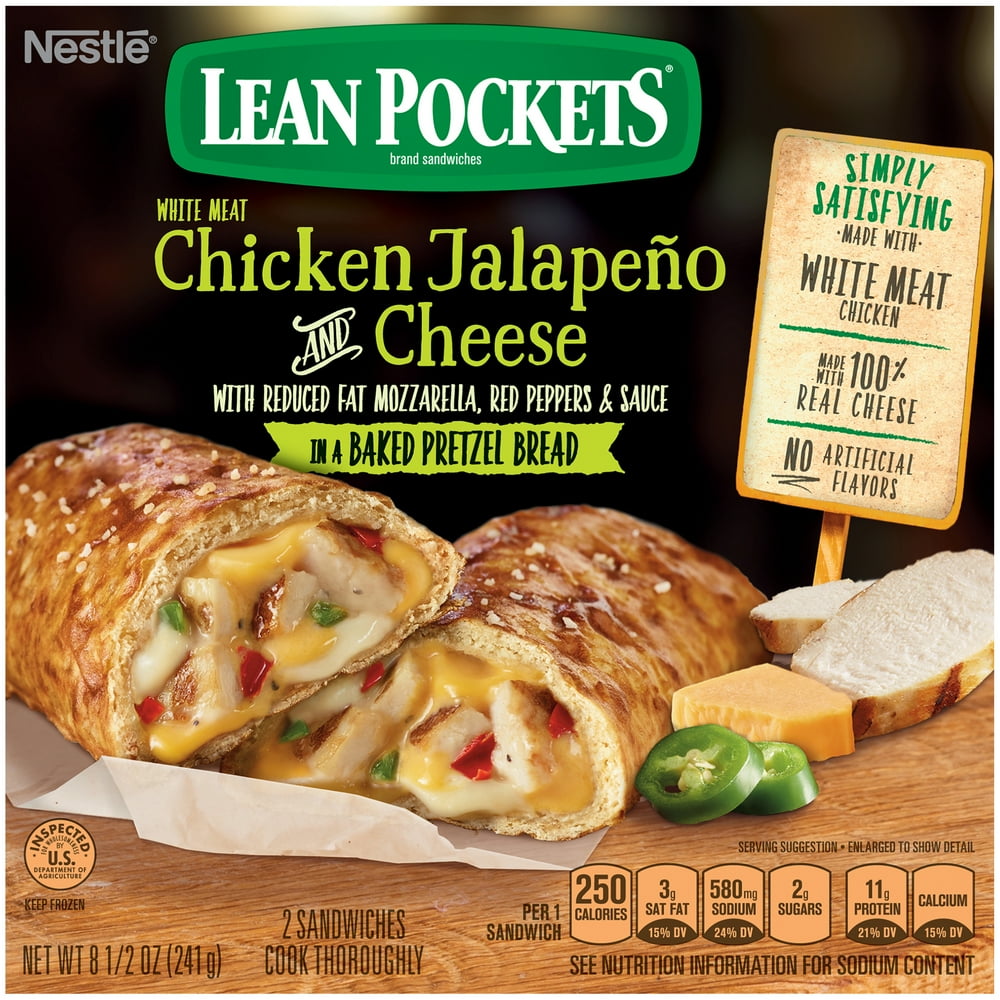LEAN POCKETS Chicken Jalapeño and Cheese Frozen Sandwiches Walmart