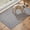 Grey, variant on 17"x29.5" Faux Linen Entryway Rug, Washable Woven Textured Indoor Doormat with Slip Resistant Gel Backing, Low Profile Front Door Mat for Mudroom Hallway, Khaki