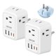 thumbnail image 1 of Adaptador de Viaje LENCENT Negro con 4 Salidas CA y 4 Puertos USB para Europa, 1 of 7