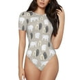thumbnail image 1 of Balery winter Snowflake beer Body de cuello redondo de manga corta para mujer Tops de manga corta Tops básicos-Medium, 1 of 7