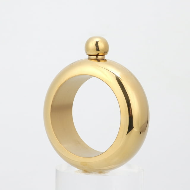 Grande Économie, HWRETIE Bracelet Rond en Acier Inoxydable - Flacon à Liqueur Caché Portable Conteneur Discret pour Extérieur