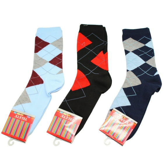 6 Pairs Yelete Assorted Color Golf Patch Design Woman Long Cut Socks (9-11) - Woman Socks