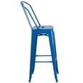 thumbnail image 5 of Emma + Oliver 4 Pack 30" High Blue Metal Indoor-Outdoor Barstool with Back - Kitchen Furniture, 5 of 12