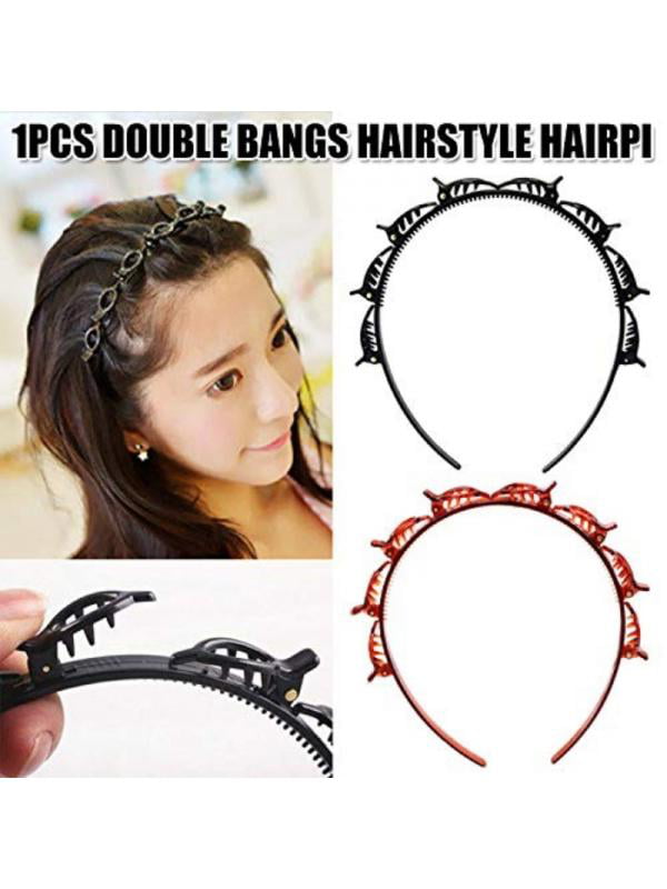 Double Bangs Hairstyle Hairpin Women Resin Headband Hair Accessories