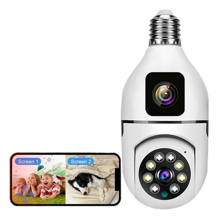 

4MP Bulb Camera Indoor Dual Lens Wireless Light IP Camera 2 Way Audio Auto Tracking AI Humanoid Detection PTZ Security Cam