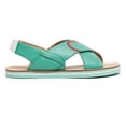 thumbnail image 2 of Love Moschino Turquoise Cris Cross Heart Flat Sandal-6 for Womens, 2 of 5