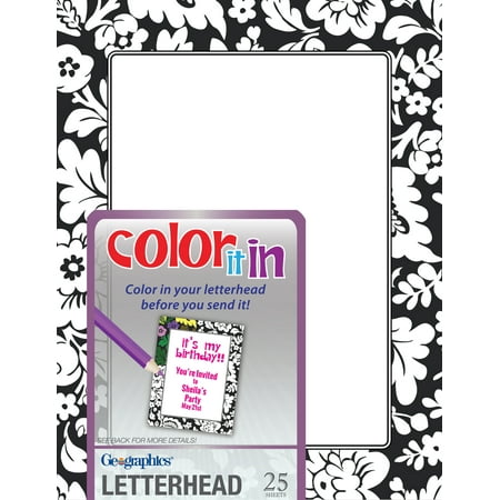 Geographics Floral Color Letterhead 25ct