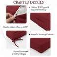 thumbnail image 3 of Pakunoda 22" X 24" Outdoor Deep Seat Cushion Replacement Slipcovers, 6 Set of Waterproof Patio Furniture Cushion Covers, Outdoor Cushion Covers with Zipper for Patio Furniture, Burgundy, 3 of 7