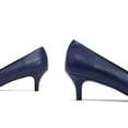 thumbnail image 3 of Zhabtuc Womens Kitten Heels,2 Inch Low Heel Pumps Slip On Closed Pointed Toe Pumps Office Work Shoes Dress Pumps Navy Blue Size 11, 3 of 6